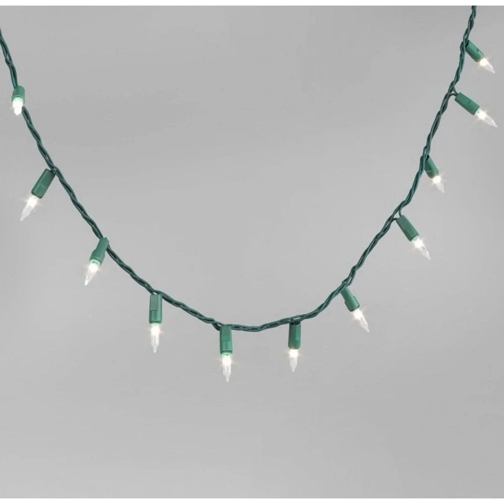 350ct Incandescent Mini Christmas StringLights White with Green Wire 72'6